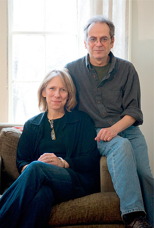 Portrait of Liza Donnelly & Michael Maslin, New Yorker Cartoonists in their home