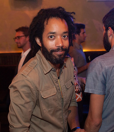 Comedian Wyatt Cenac at bar