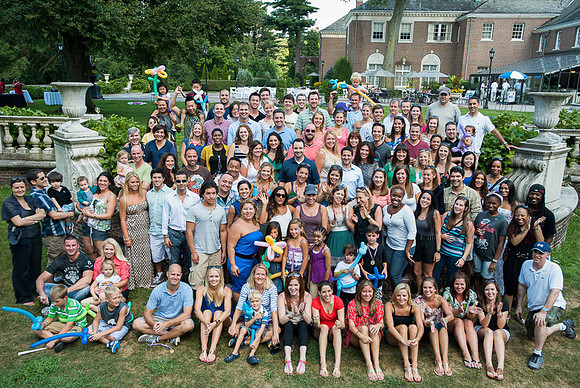 Group portrait at company picnic, Old Brookville, NY