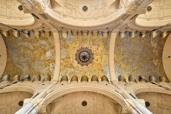 Mosaic vaulted 5 story ceiling