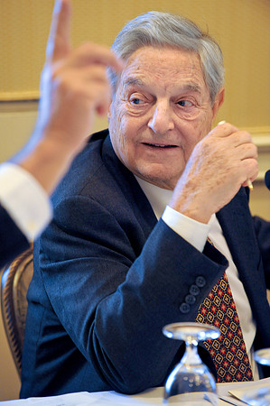 Philanthropist George Soros at meeting